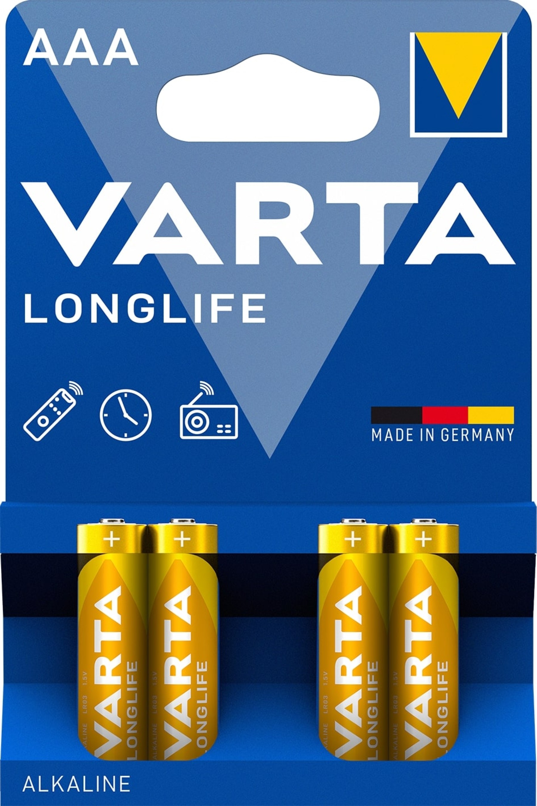 VARTA Longlife AAA Batteries Pack of 4 